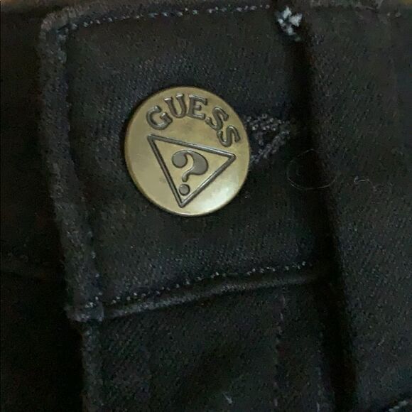 NEW Guess Black Sunflower Skinny Ankle Jeans 24 - Picture 10 of 12